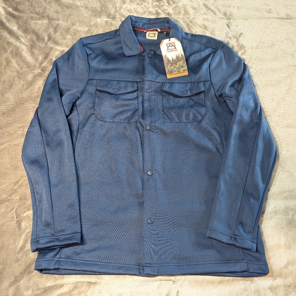NWT Avalanche Men’s Blue Medium Long Sleeve Button (Snap) Down Thermal Shirt - Picture 1 of 7